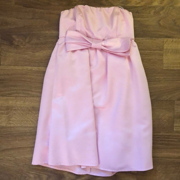 dELiA*s Dresses & Skirts - Baby Pink Satin Strapless Bow Dress